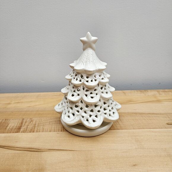 Yankee Candle Other - Yankee Candle White Christmas Tree Tea Light 6.5”H X 5” Luminary